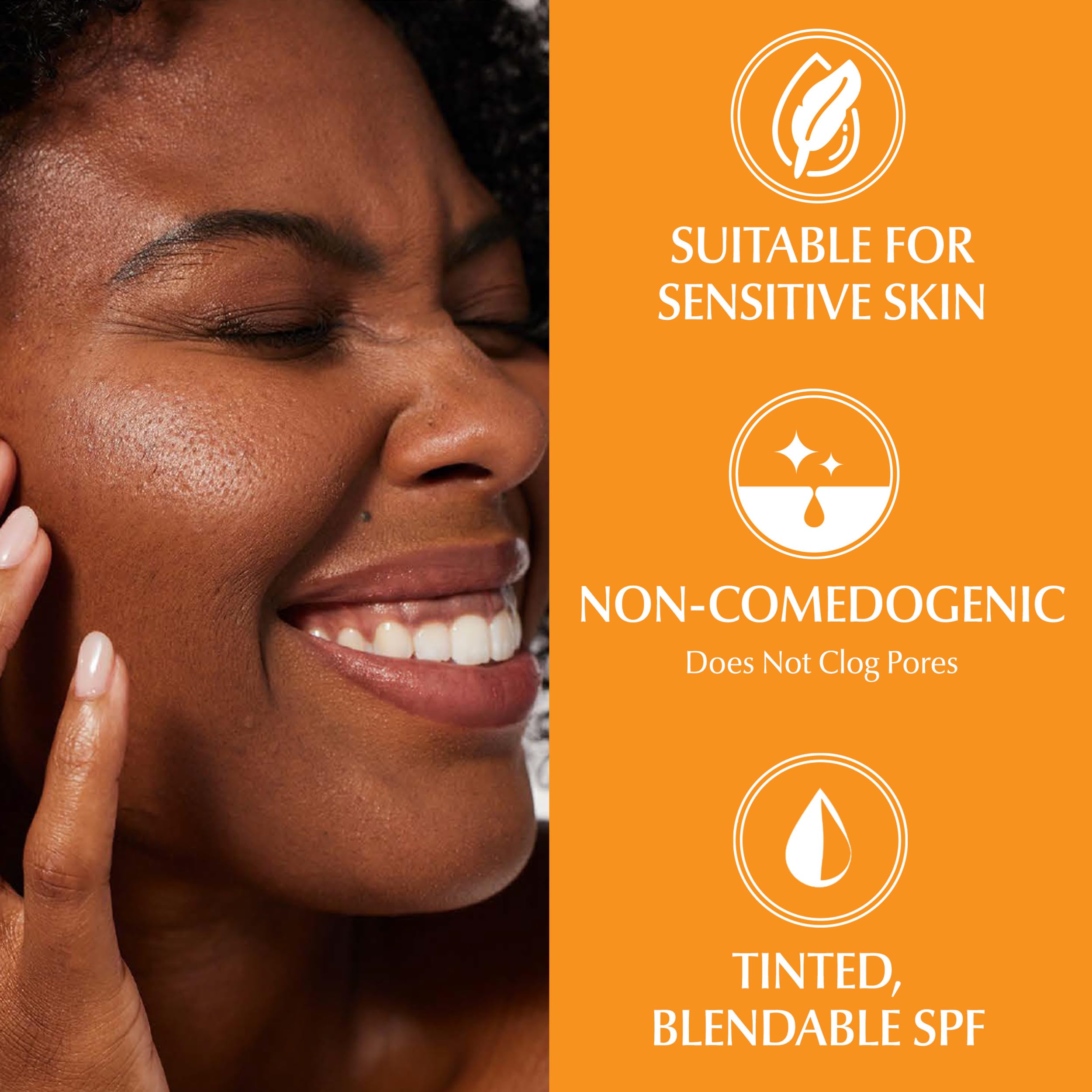 Eucerin applied under makeup demonstrating smooth layering and wear