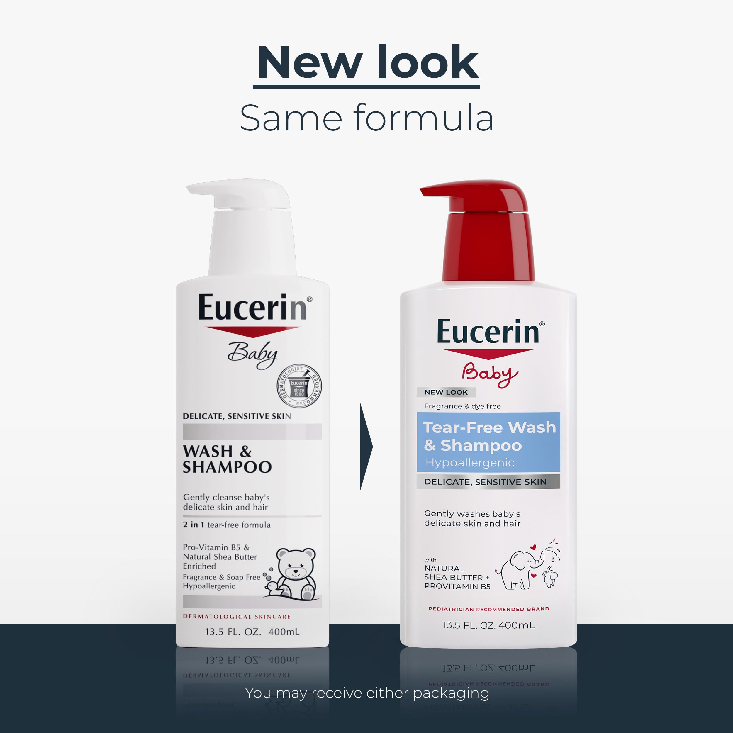 Eucerin baby pump-top detail for easy single-handed dispensing