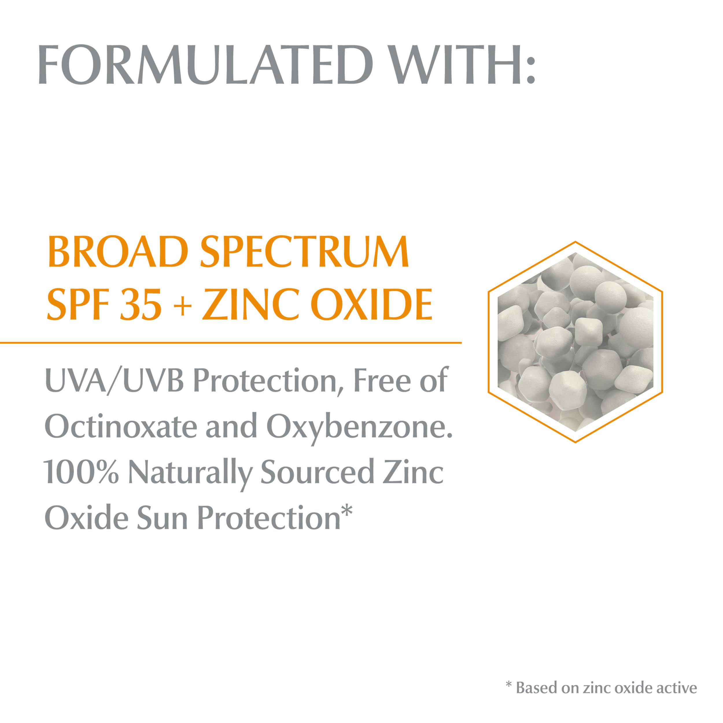 Eucerin product label close-up listing active zinc oxide and ingredients