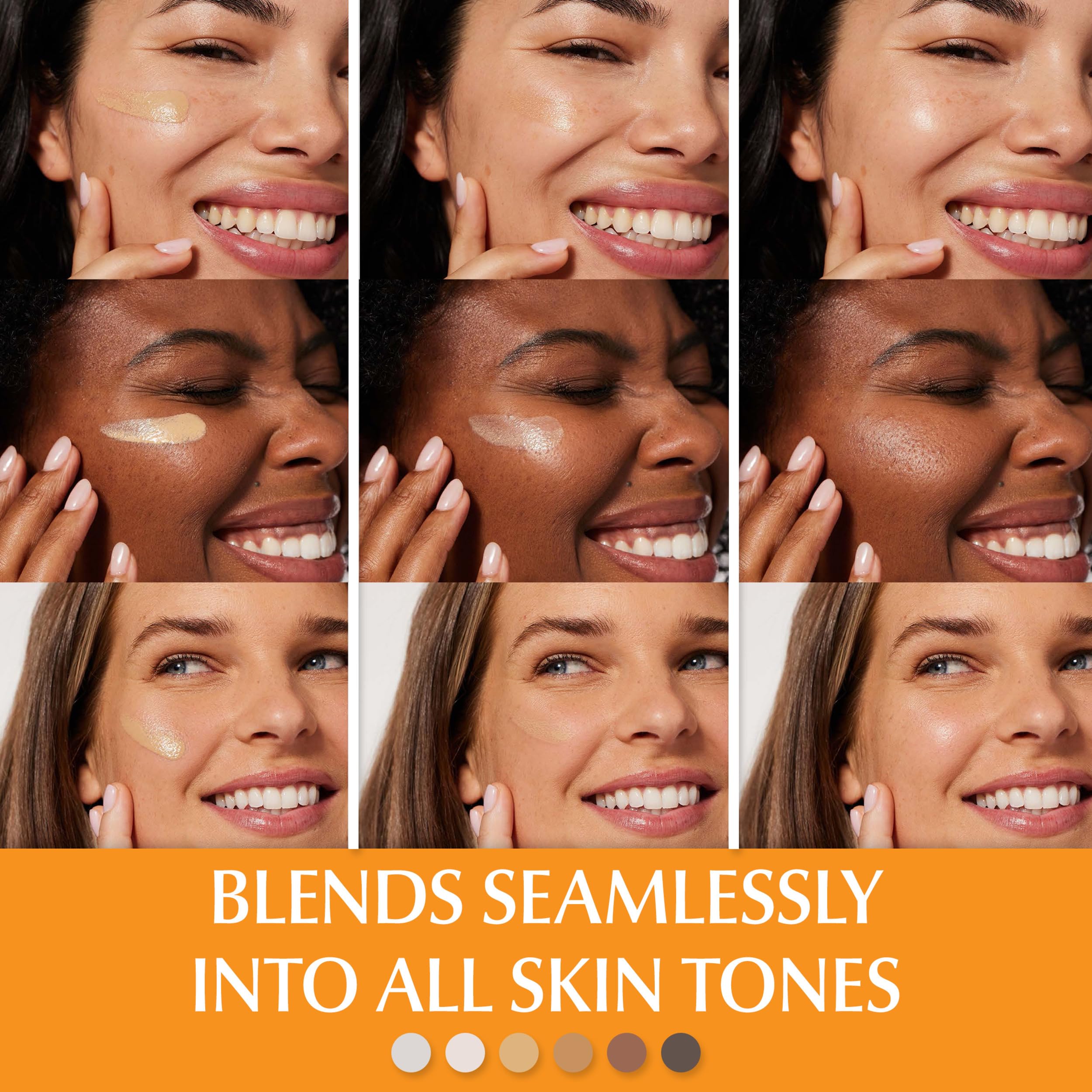 Eucerin tinted lotion blended on skin showing natural, matte coverage