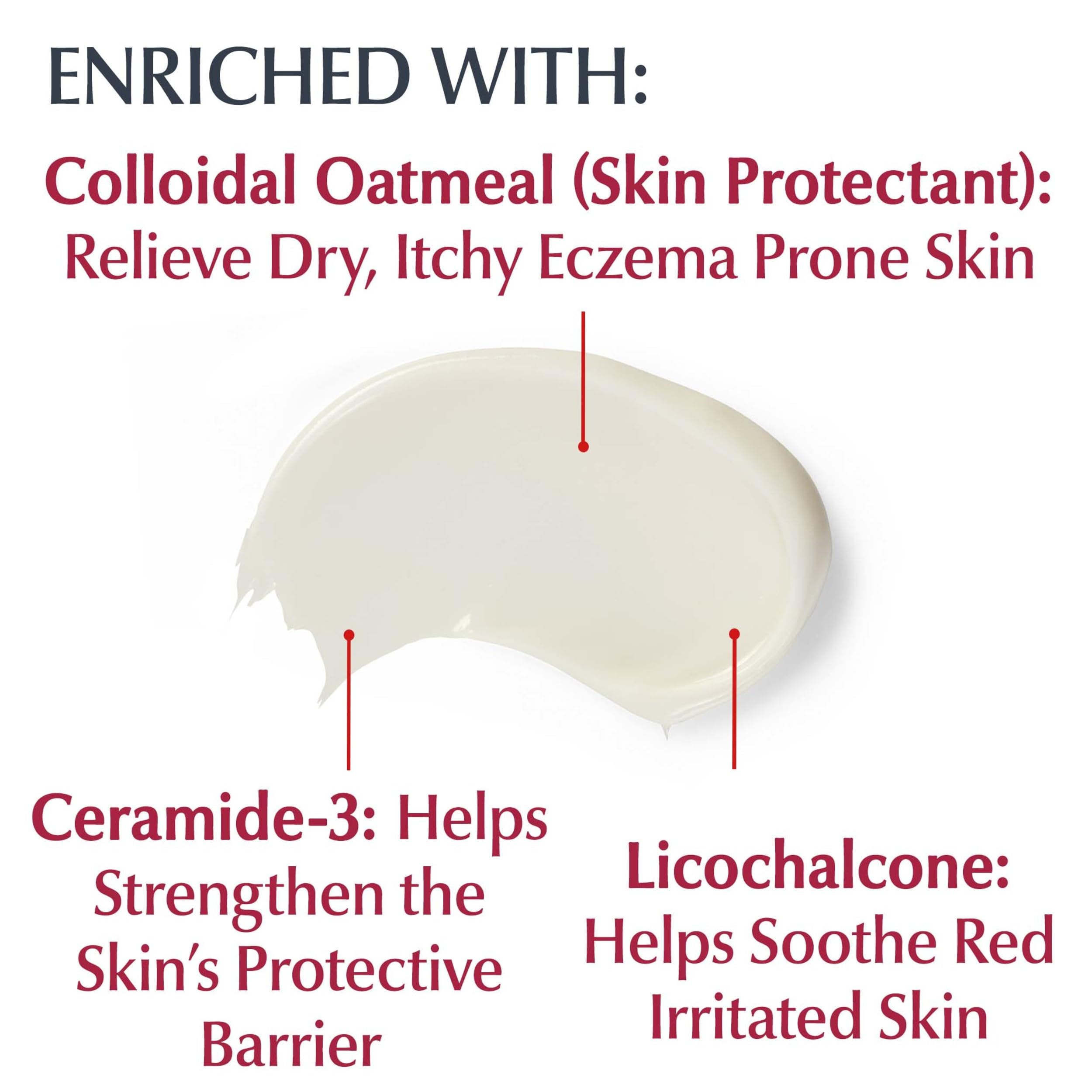 Eucerin cream dispensed from tube demonstrating easy, controlled application