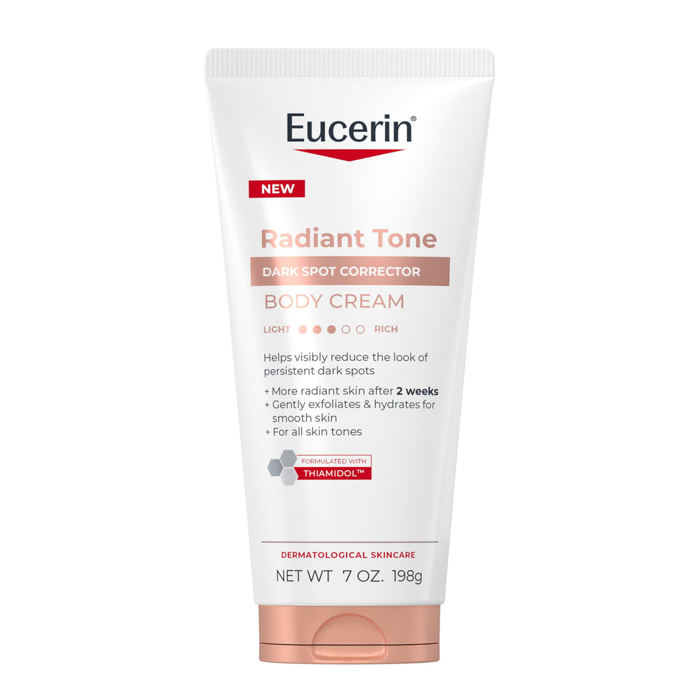 Eucerin front tube showing product and benefits for brightening