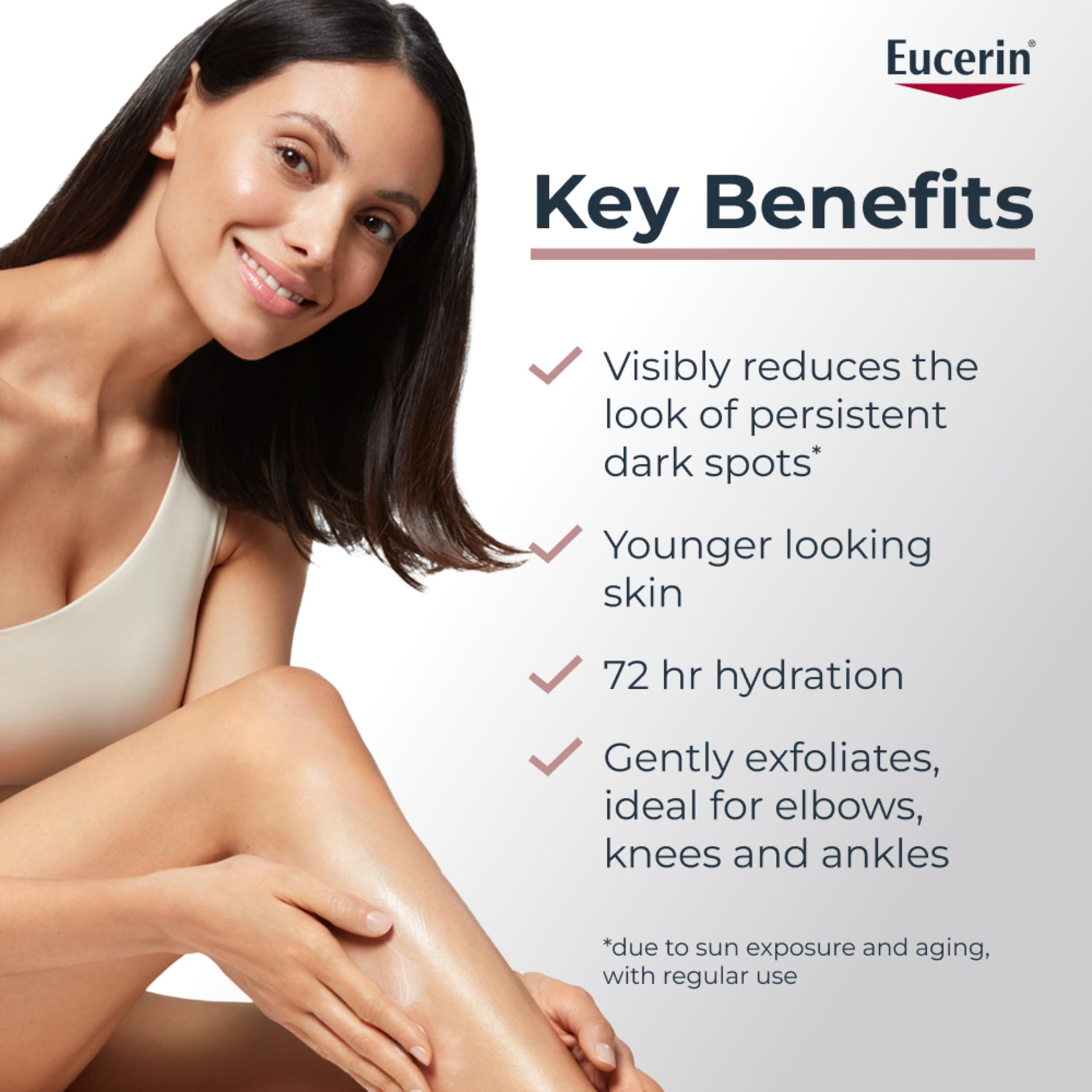 Eucerin cream texture close-up showing smooth spreadability and hydration
