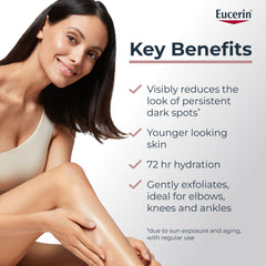 Eucerin cream texture close-up showing smooth spreadability and hydration