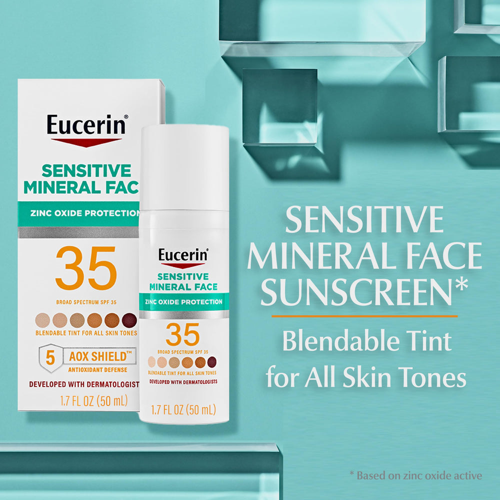 Eucerin lotion texture swatch demonstrating lightweight, blendable formula