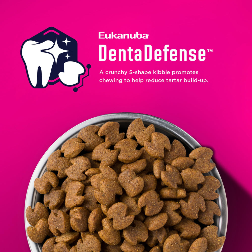 Eukanuba kibble shape image showing 3D DentaDefense for tartar reduction