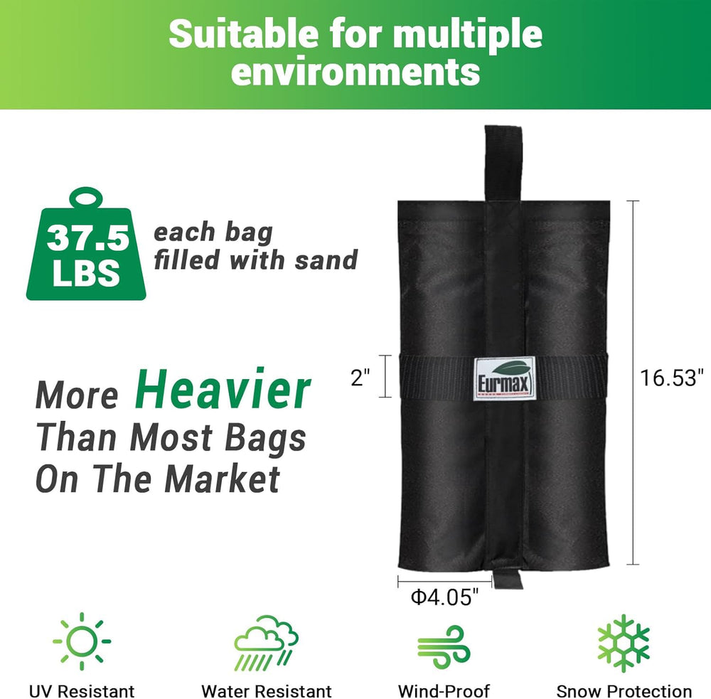 Eurmax stacked empty bags showing compact foldability for easy transport