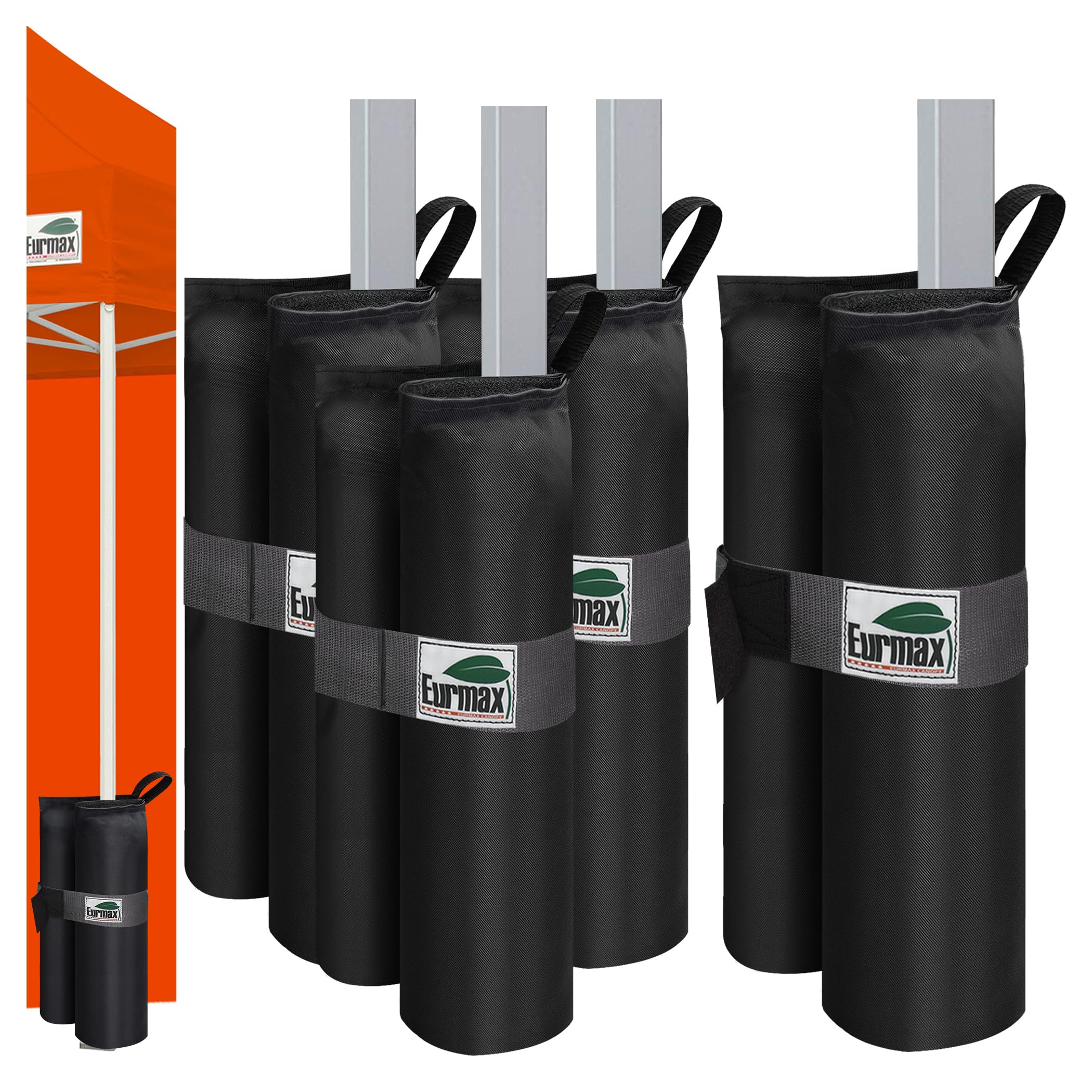 Eurmax front view of four weight bags showing compact storage and portability
