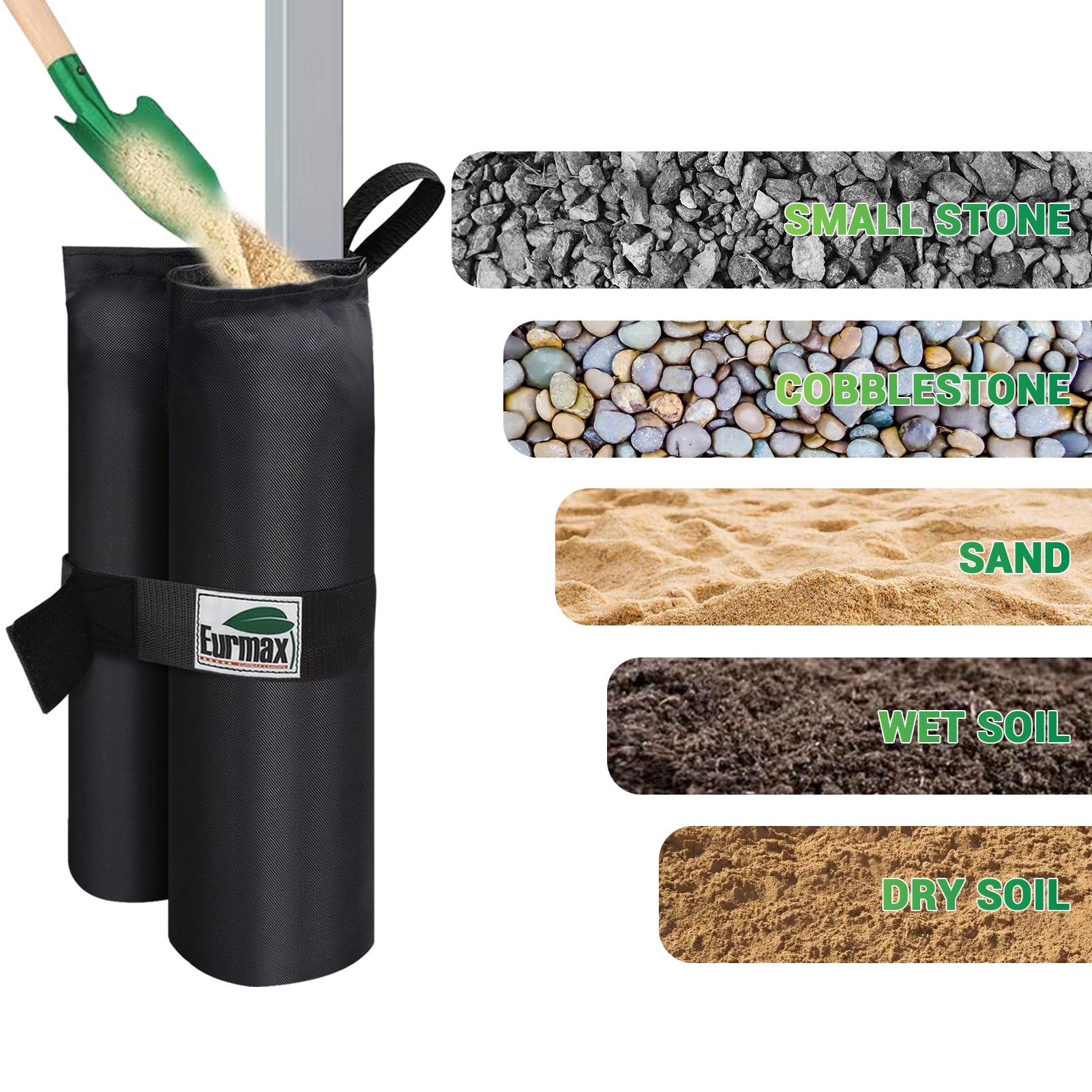 Eurmax bags stabilizing a market booth showcasing practical outdoor use