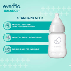 evenflo 4oz bottle side view showing size and measurement markings
