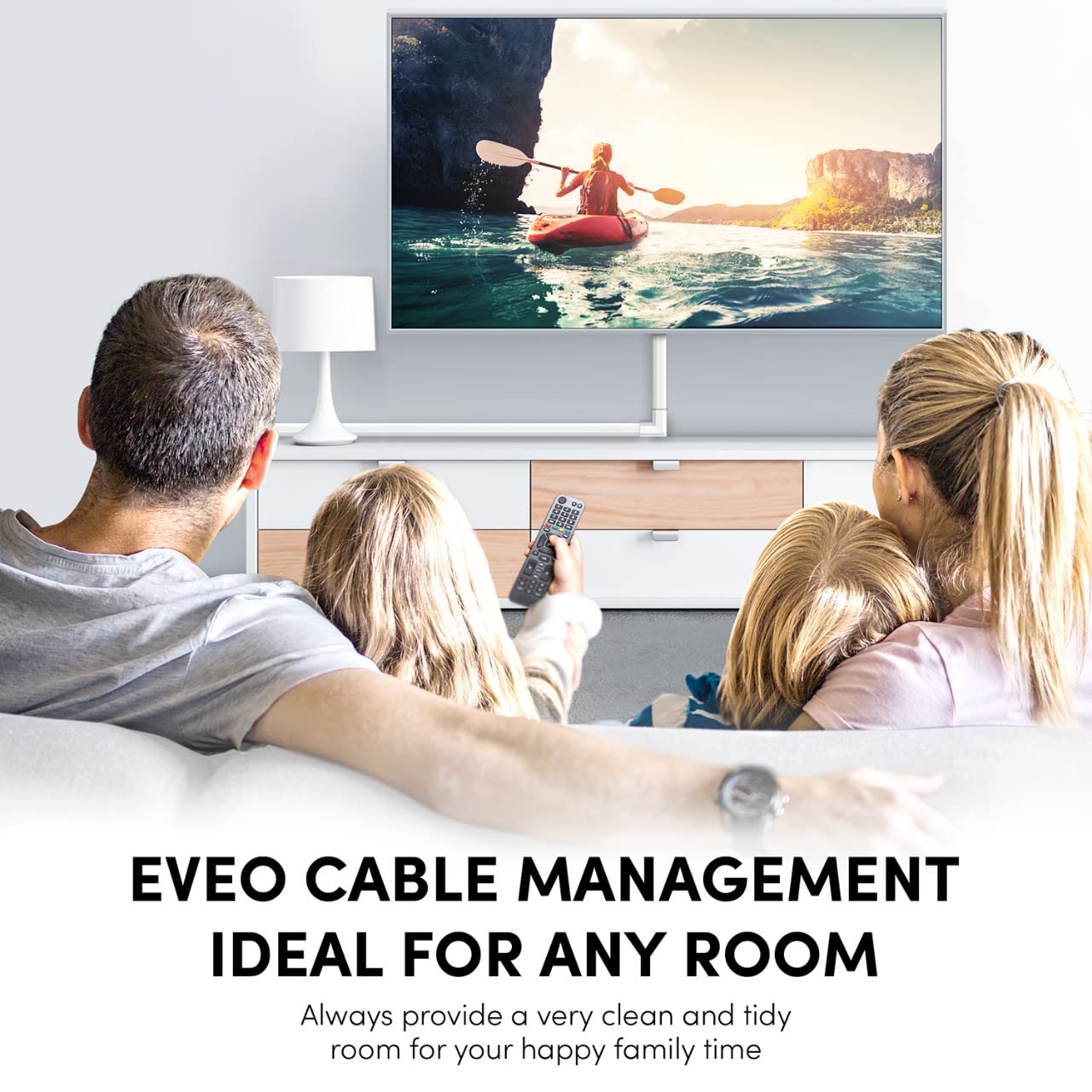 EVEO cable raceway being cut to length showing easy customization and quick installation benefit