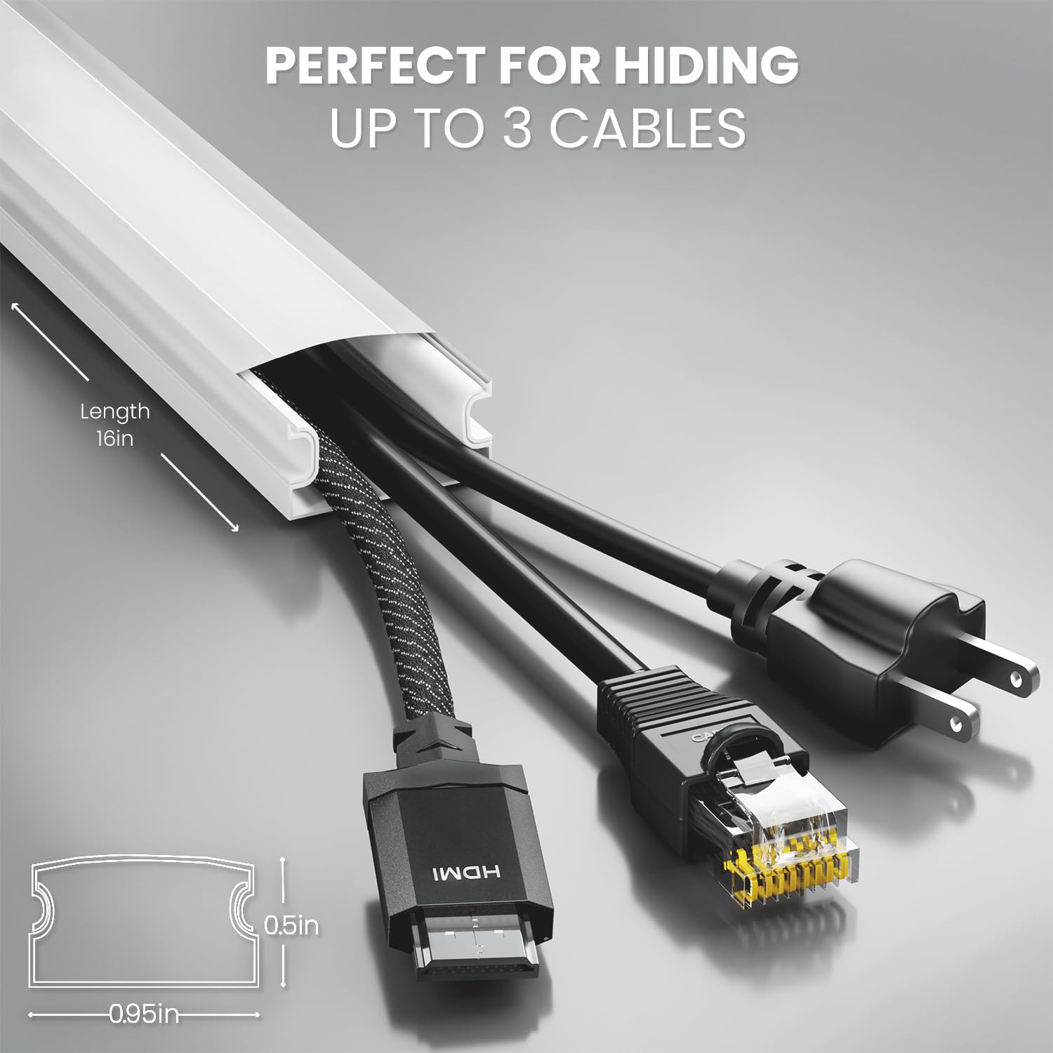 EVEO cable hider in use behind a mounted TV creating a tidy entertainment area benefit