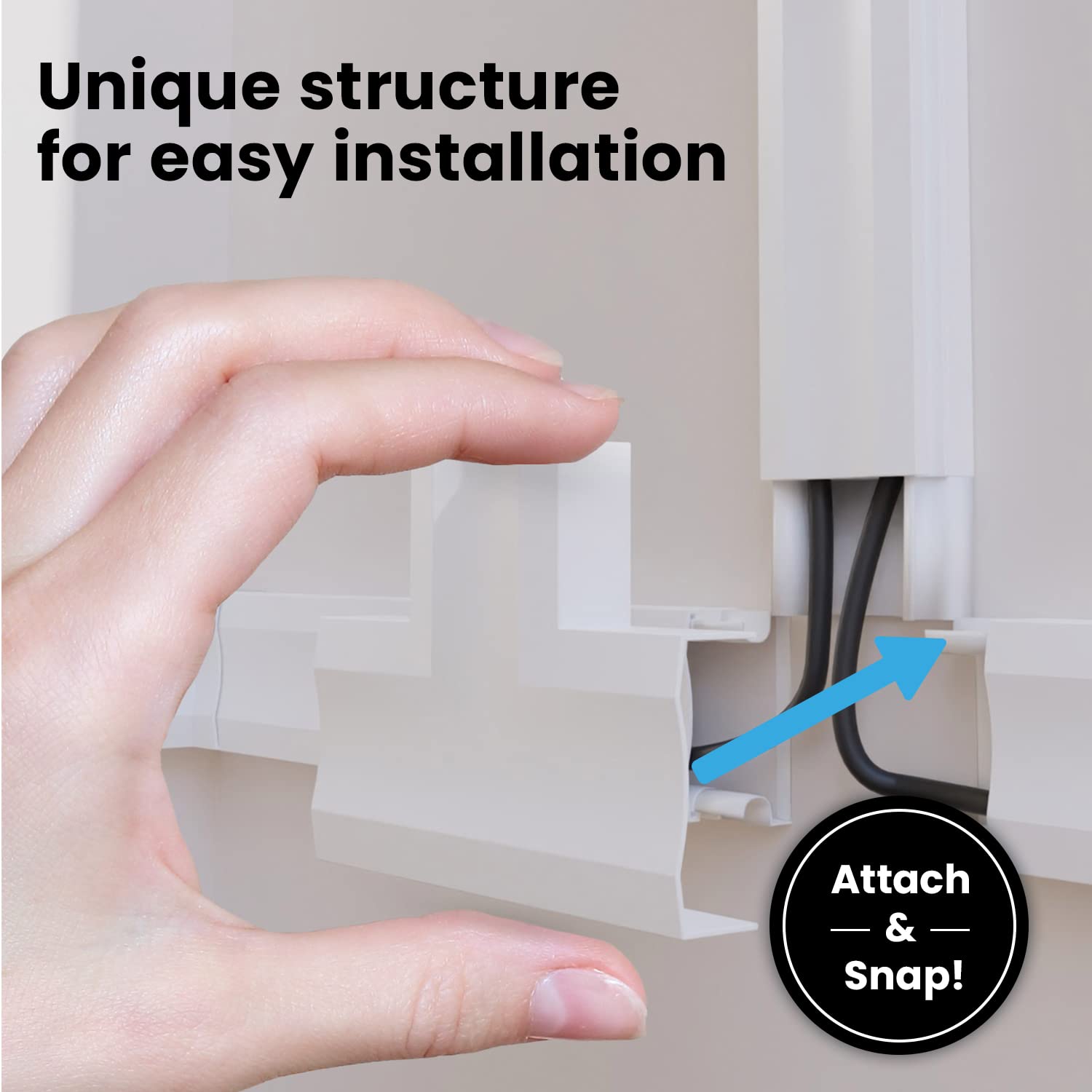 EVEO cable hider protecting wires from a pet showing improved safety and chew protection benefit