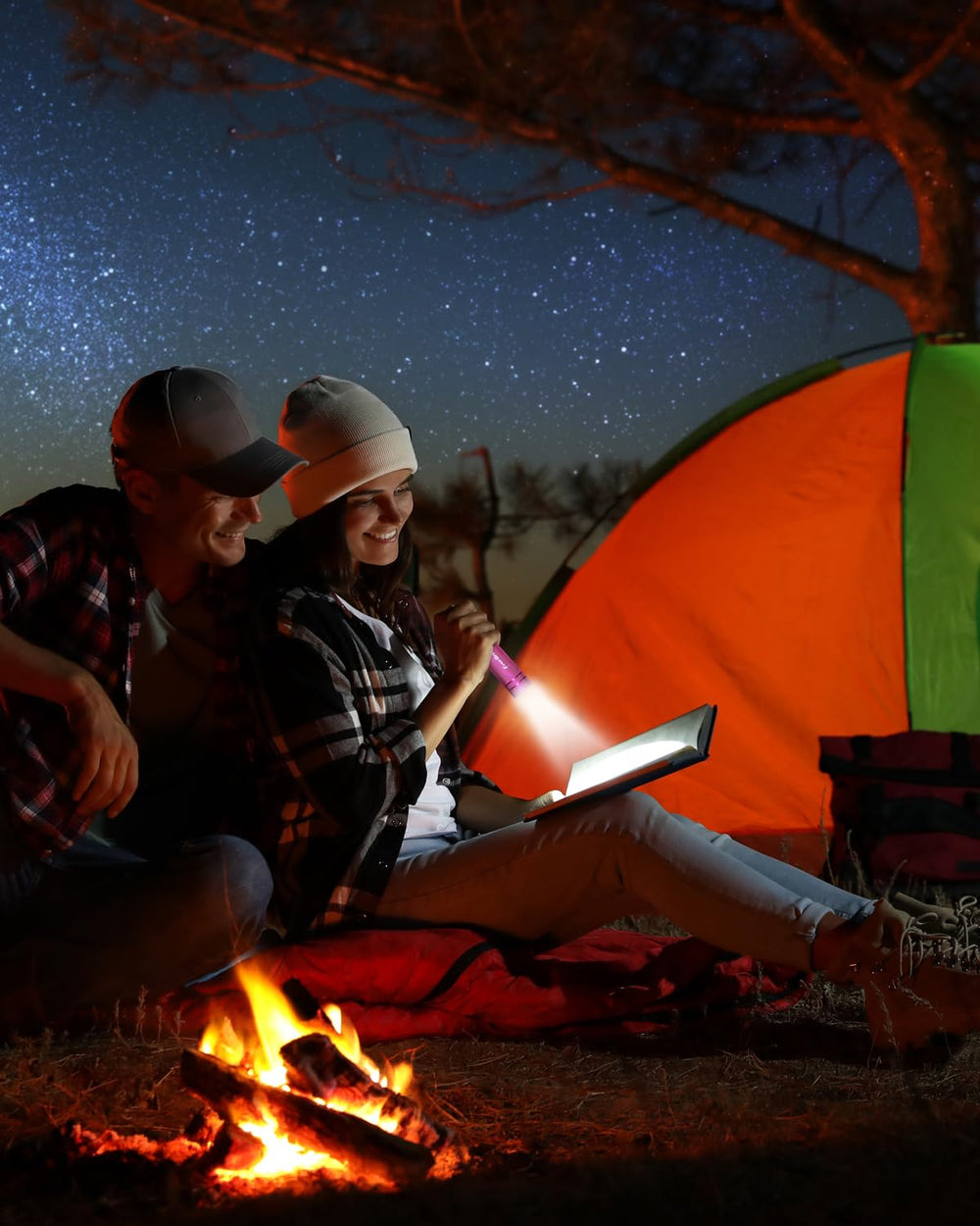 EverBrite LED beam in dark demonstrating focused light for close tasks