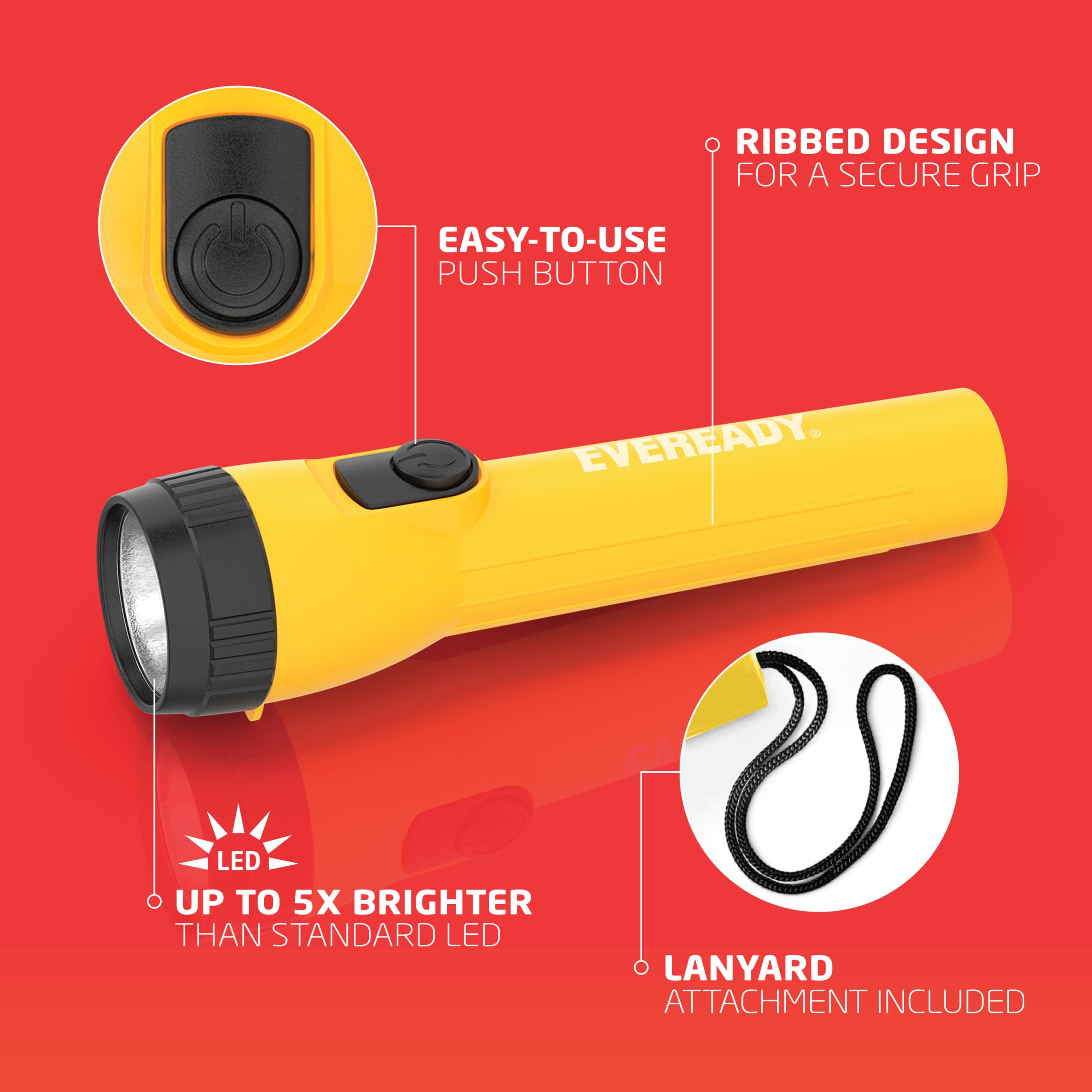 EVEREADY close-up of ribbed grip providing secure handling benefit