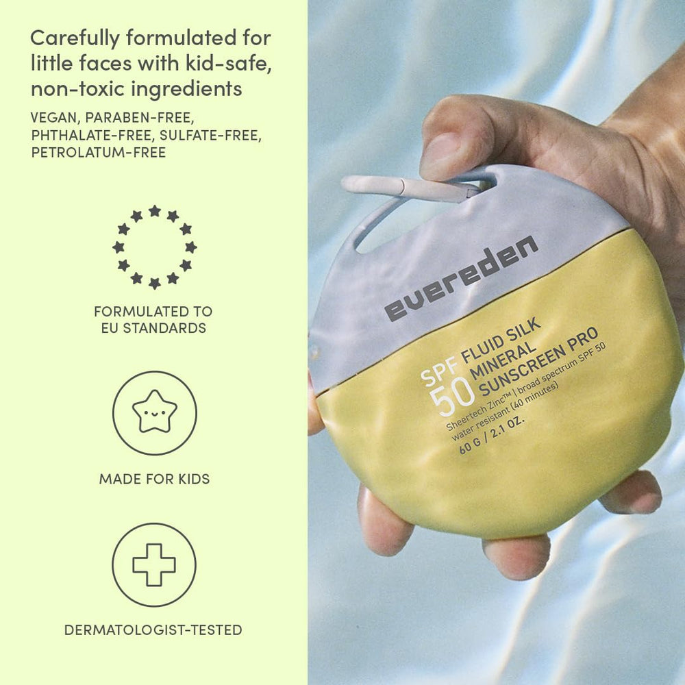 Evereden sunscreen ingredient label close-up highlighting clean formulations