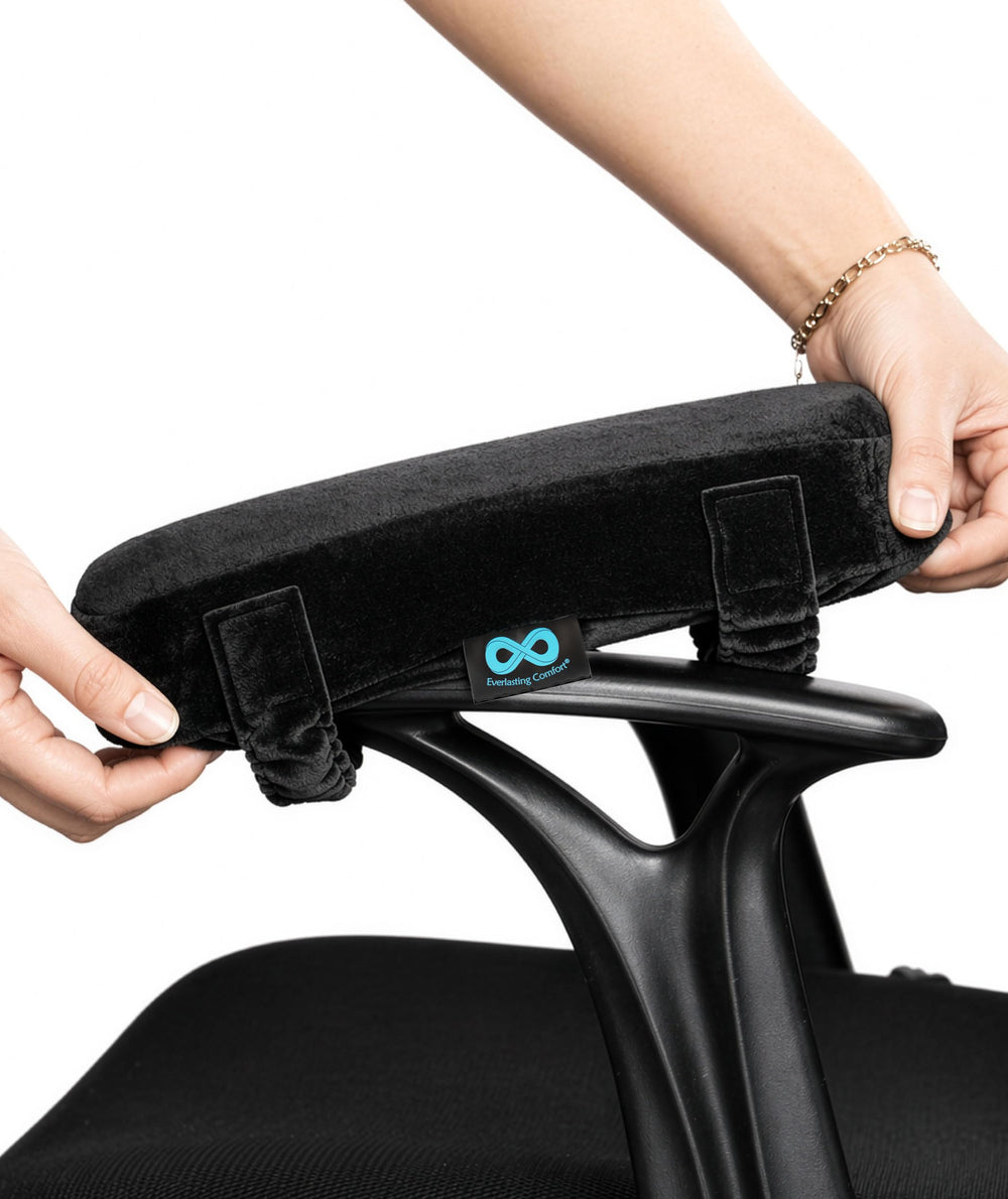 Everlasting Comfort front view of arm pads showing product benefits