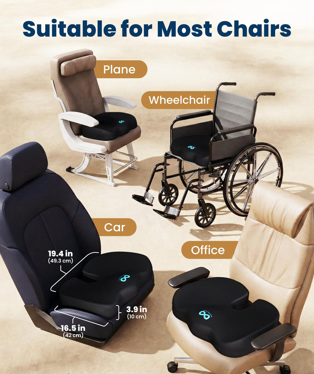 Everlasting Comfort cushion in office chair improving seated posture