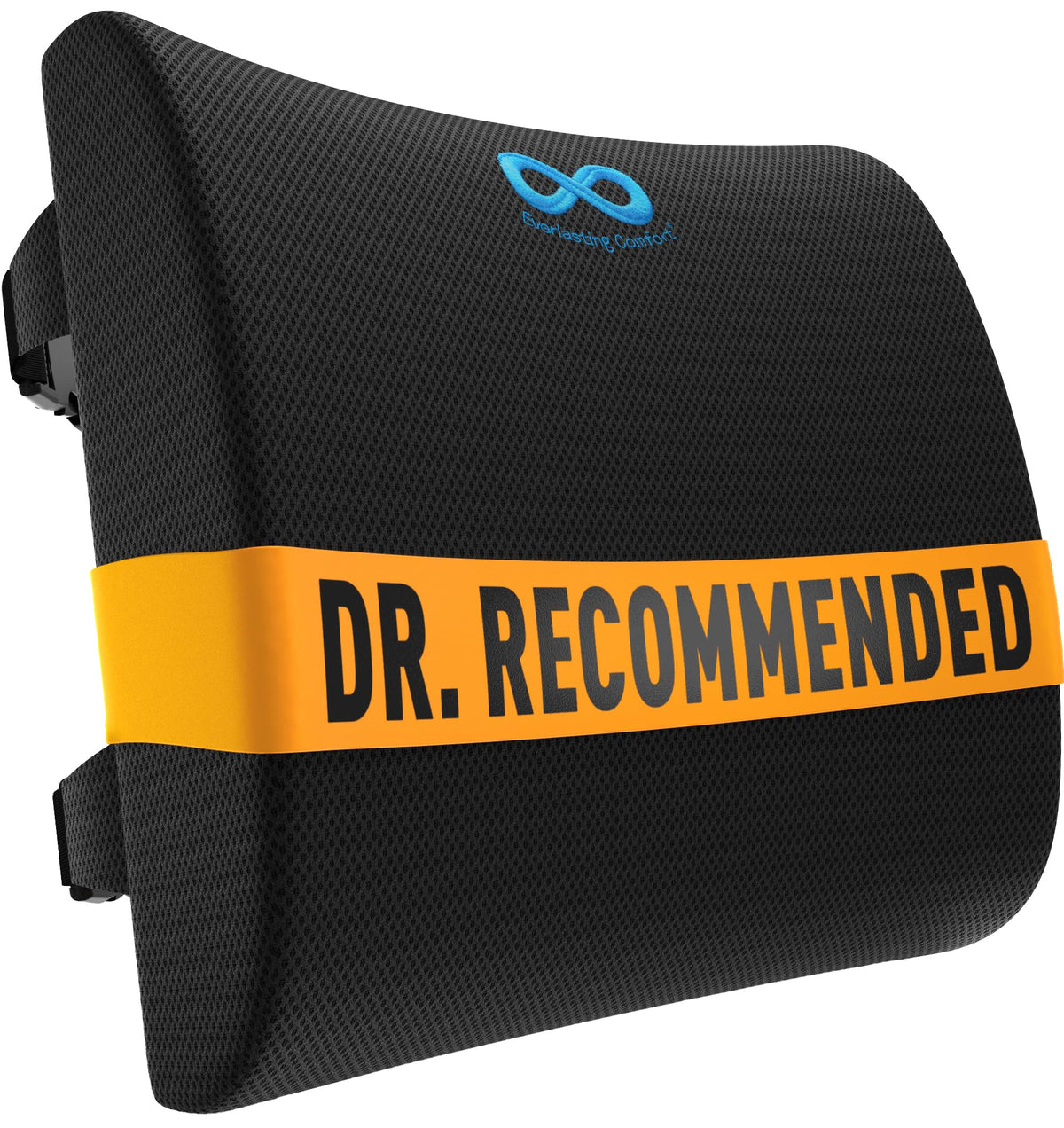 Everlasting Comfort front view showing lumbar support cushion and ergonomic shape for stable posture