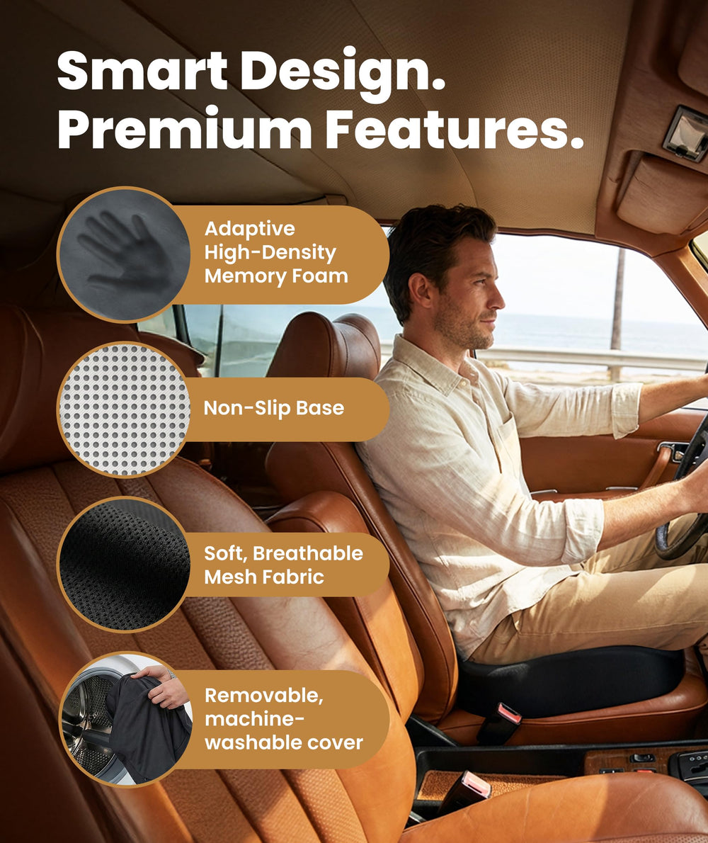 Everlasting Comfort side profile highlighting U-cutout for tailbone comfort
