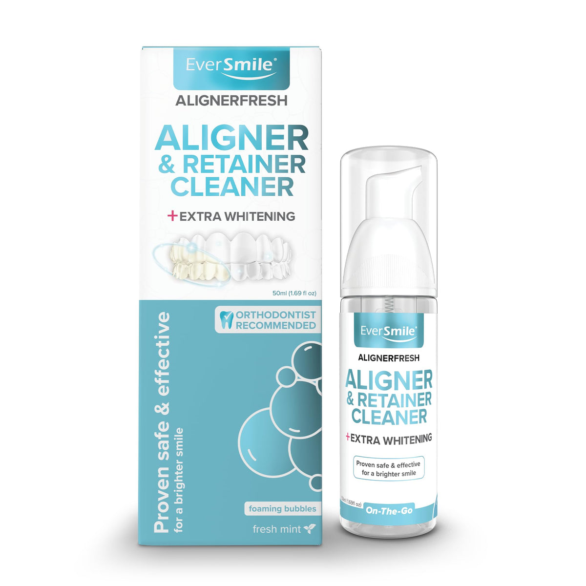 EverSmile front packaging showing product and benefit of wearable cleaning