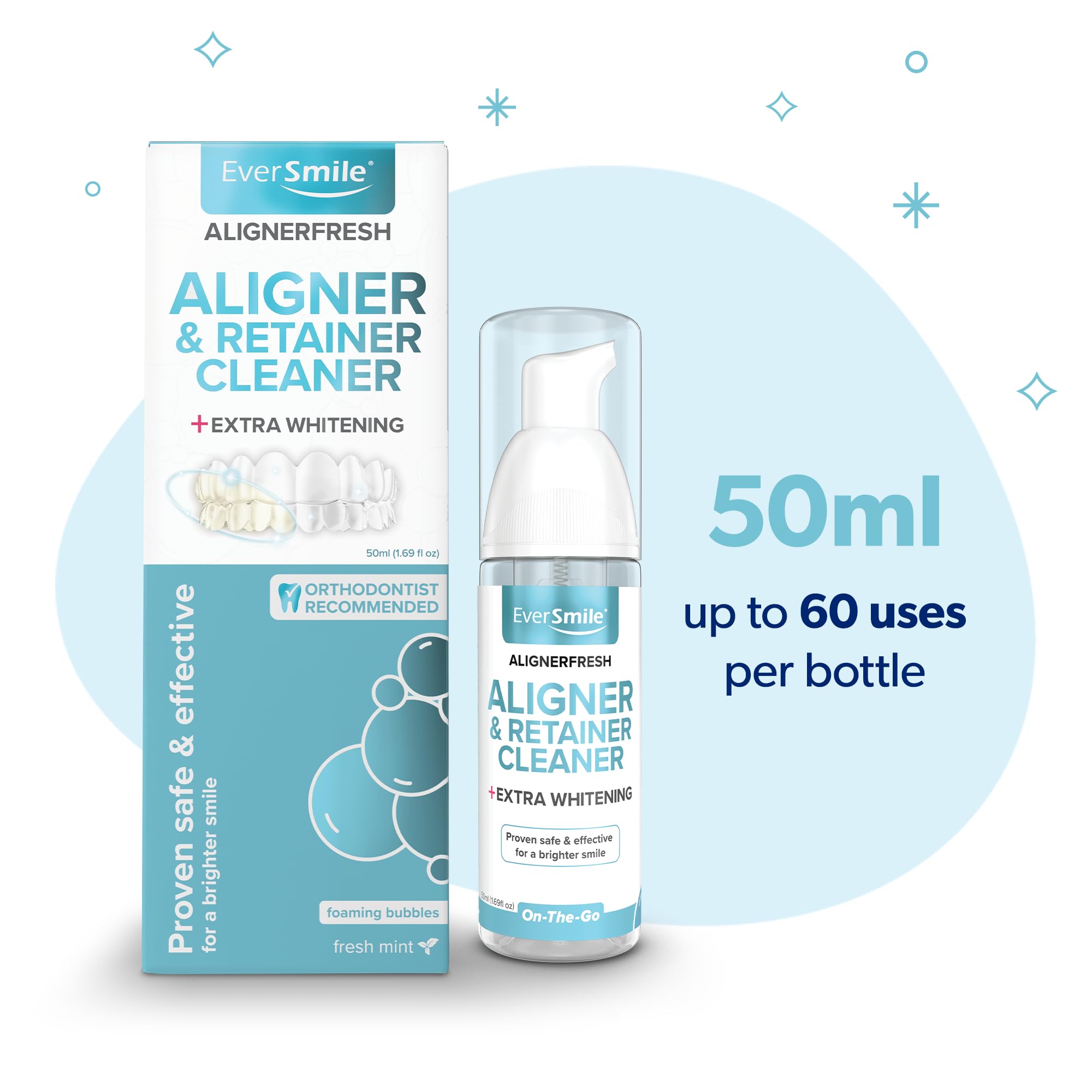 EverSmile lifestyle image of user wearing aligners for comfortable cleaning
