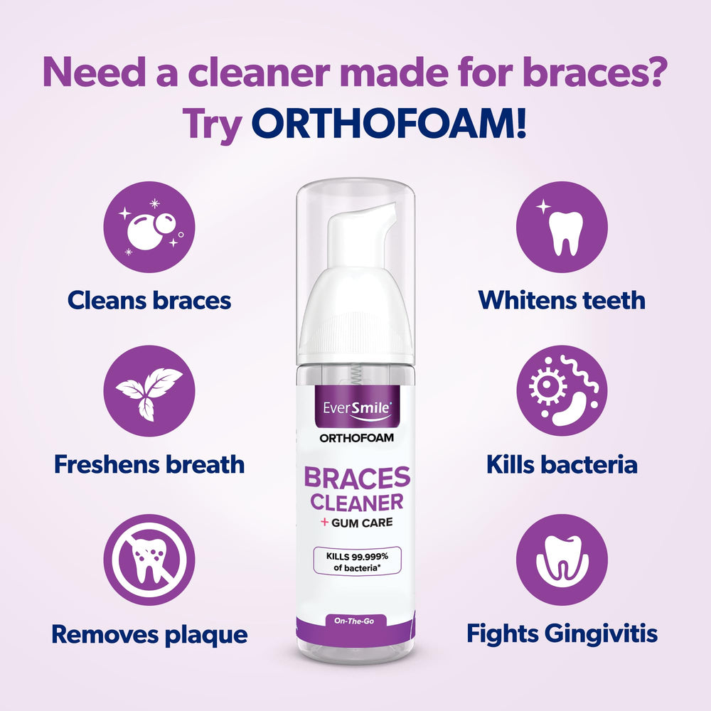 EverSmile OrthoFoam foam texture close-up illustrating foaming action for deep cleaning