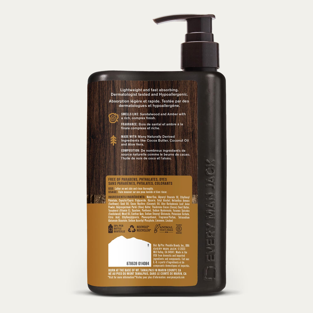 Every Man Jack cocoa butter, aloe, coconut flatlay highlighting natural moisturizers