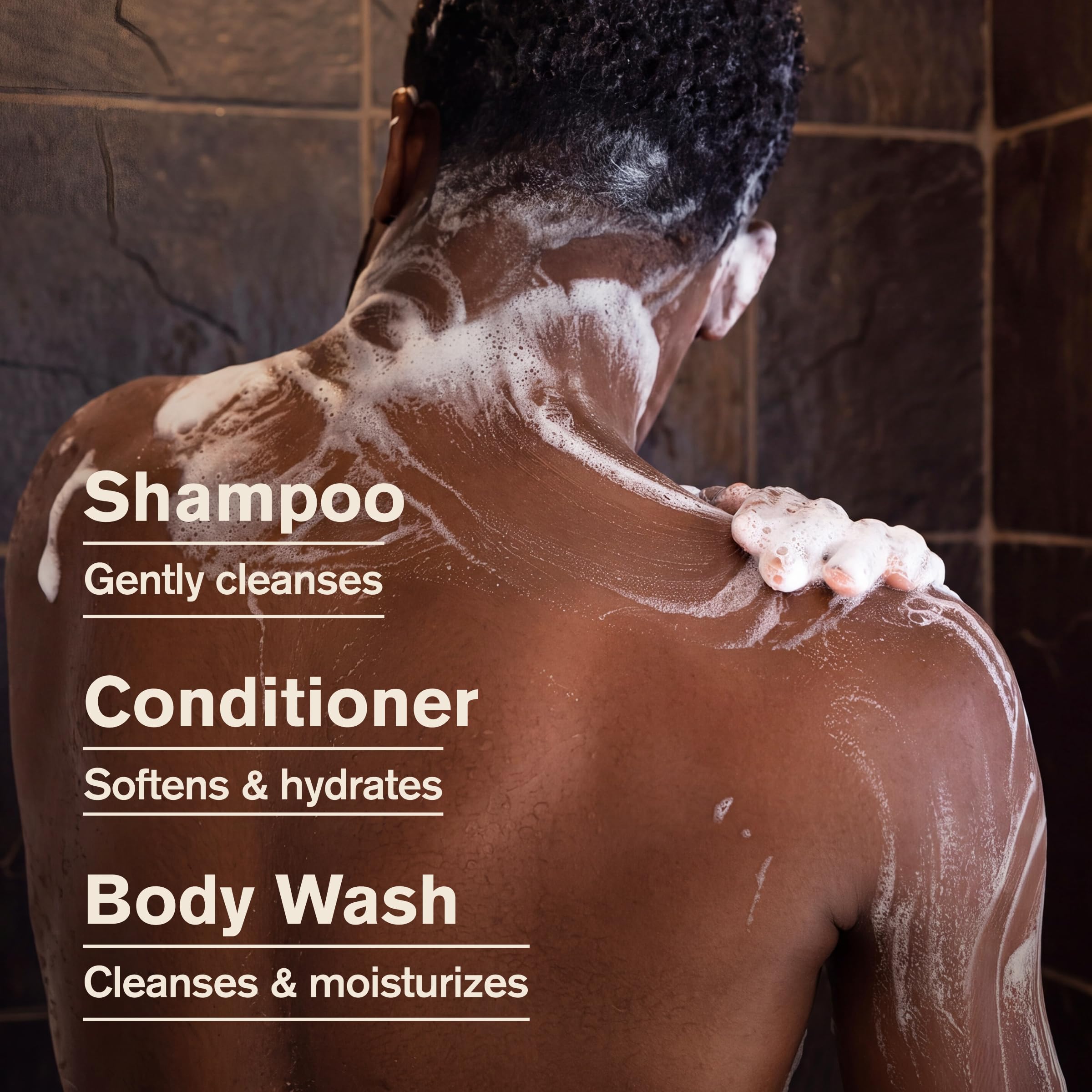 Every Man Jack in-shower use showing efficient head-to-toe washing