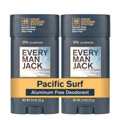 Every Man Jack front packaging showing Pacific Surf scent and two-pack convenience