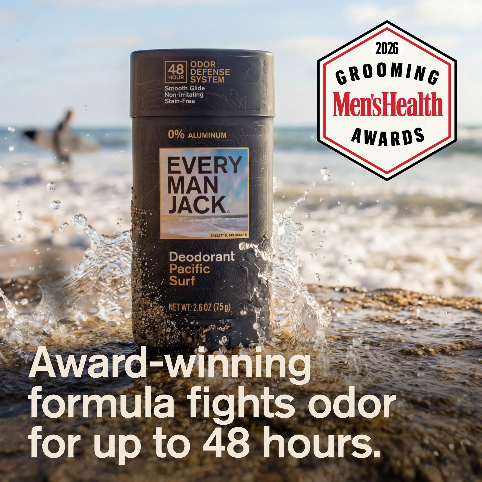 Every Man Jack open stick being applied for smooth glide and comfortable wear