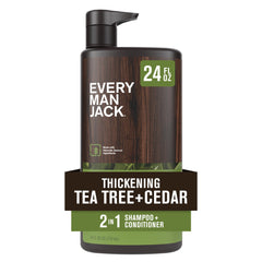Every Man Jack front packaging showing 24 oz bottle and benefits