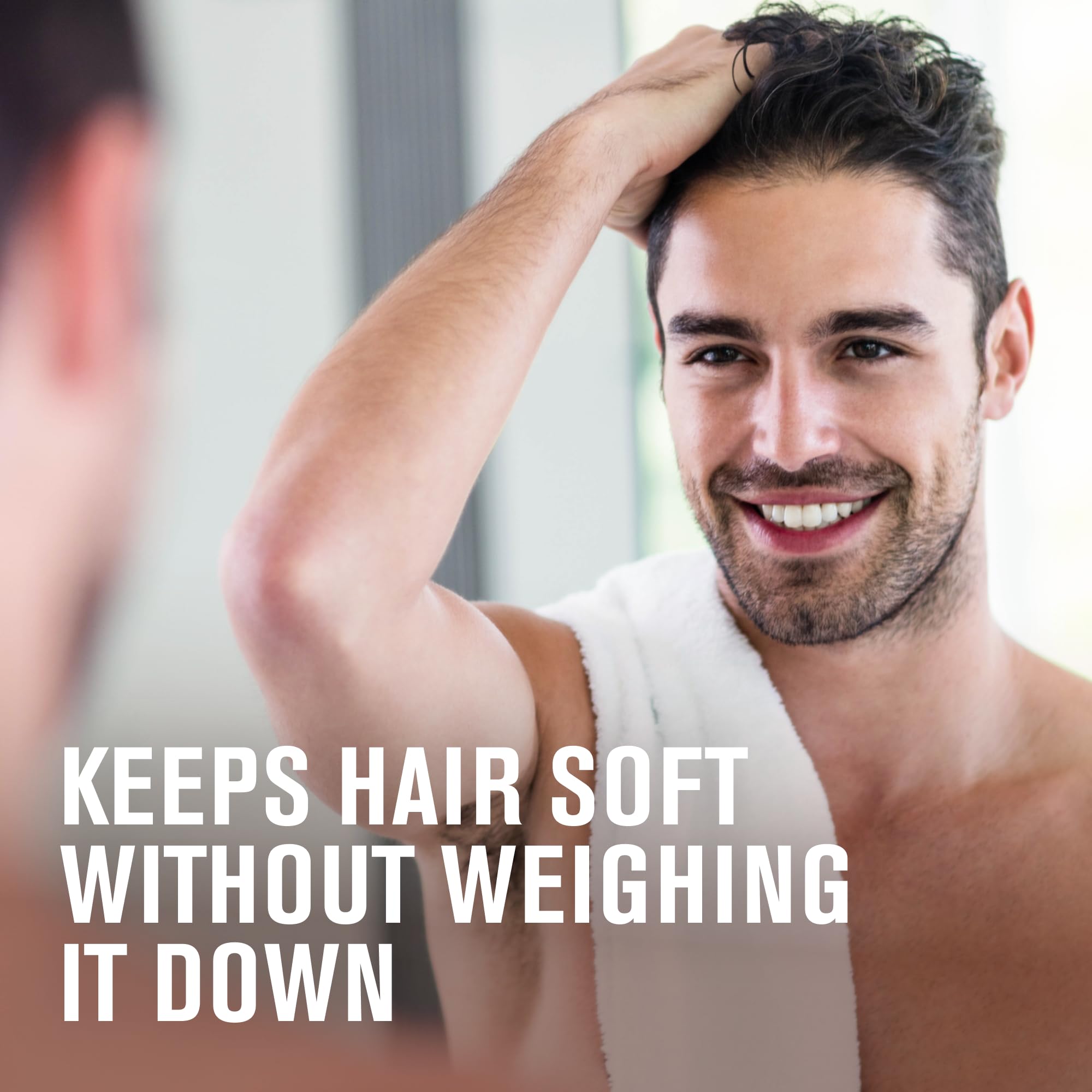 Every Man Jack foam lather from shampoo conditioner demonstrating quick cleanse