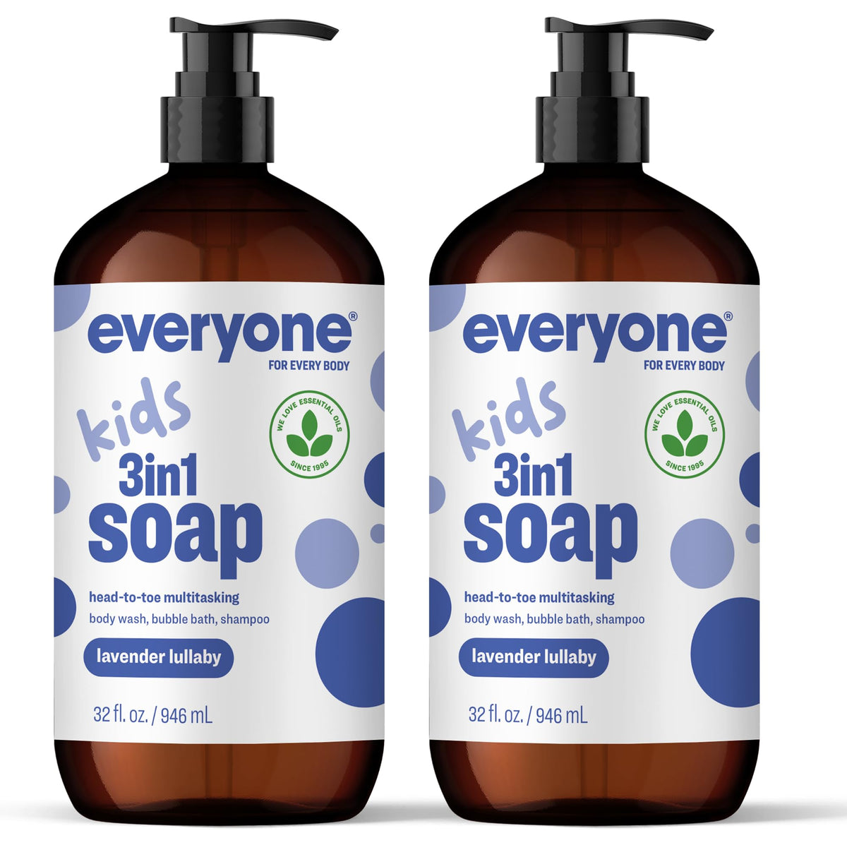 everyone 3-in-1 front packaging showing two 32 oz bottles and label benefits