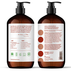everyone for every body pour showing creamy lather texture that rinses clean benefit