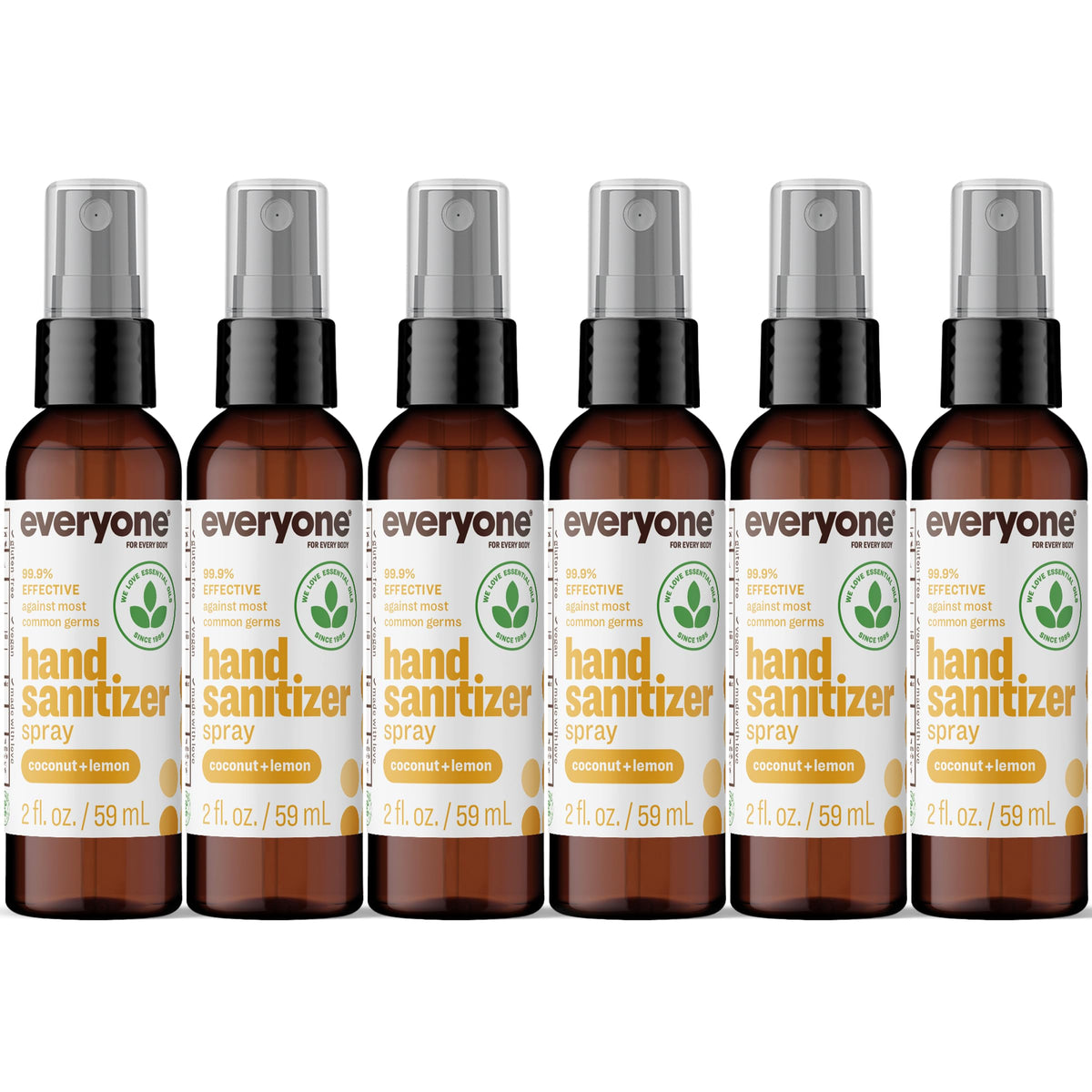 everyone front packaging showing six coconut lemon sprays and convenience