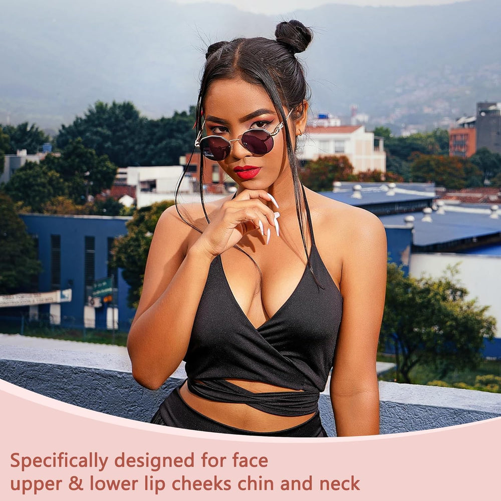 EVIEY removing upper lip peach fuzz for smooth makeup application