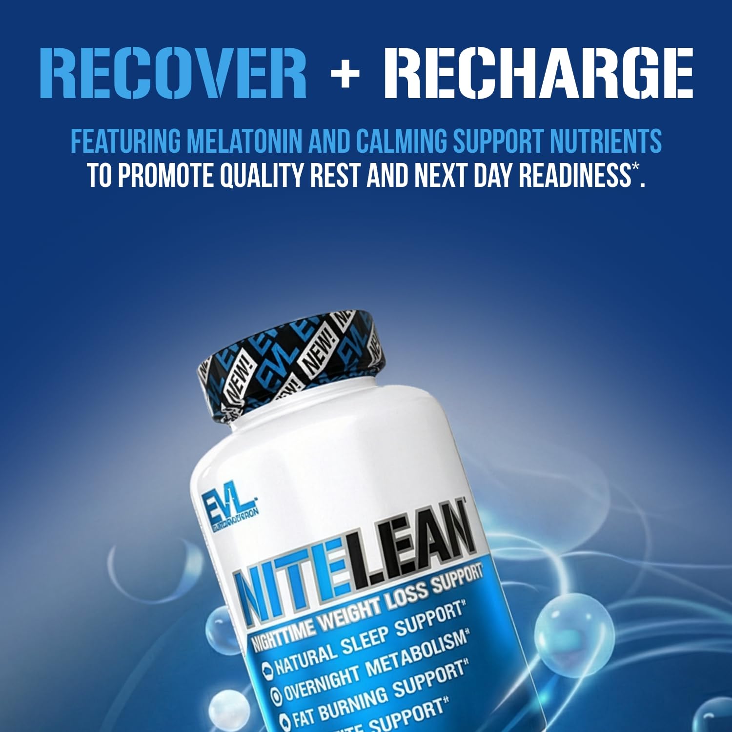 Evlution NiteLean next to hand showing product size and portability