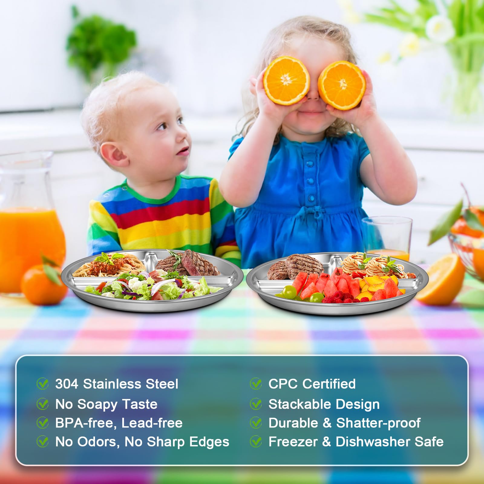 EWFEN divider close-up highlighting 2:1:1 portion ratio for balanced meals