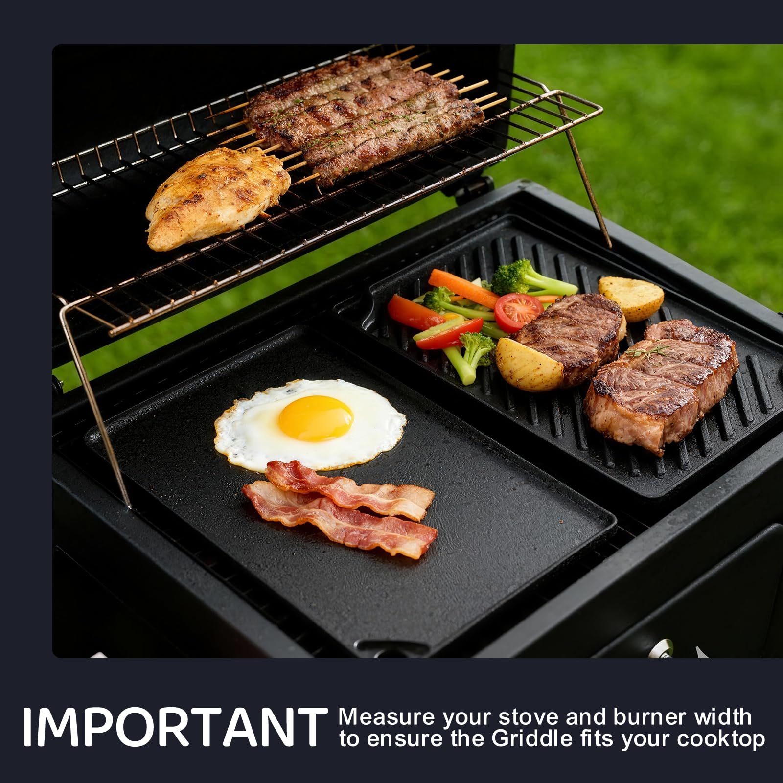 EWFEN griddle on campfire showing rugged outdoor versatility and heat retention