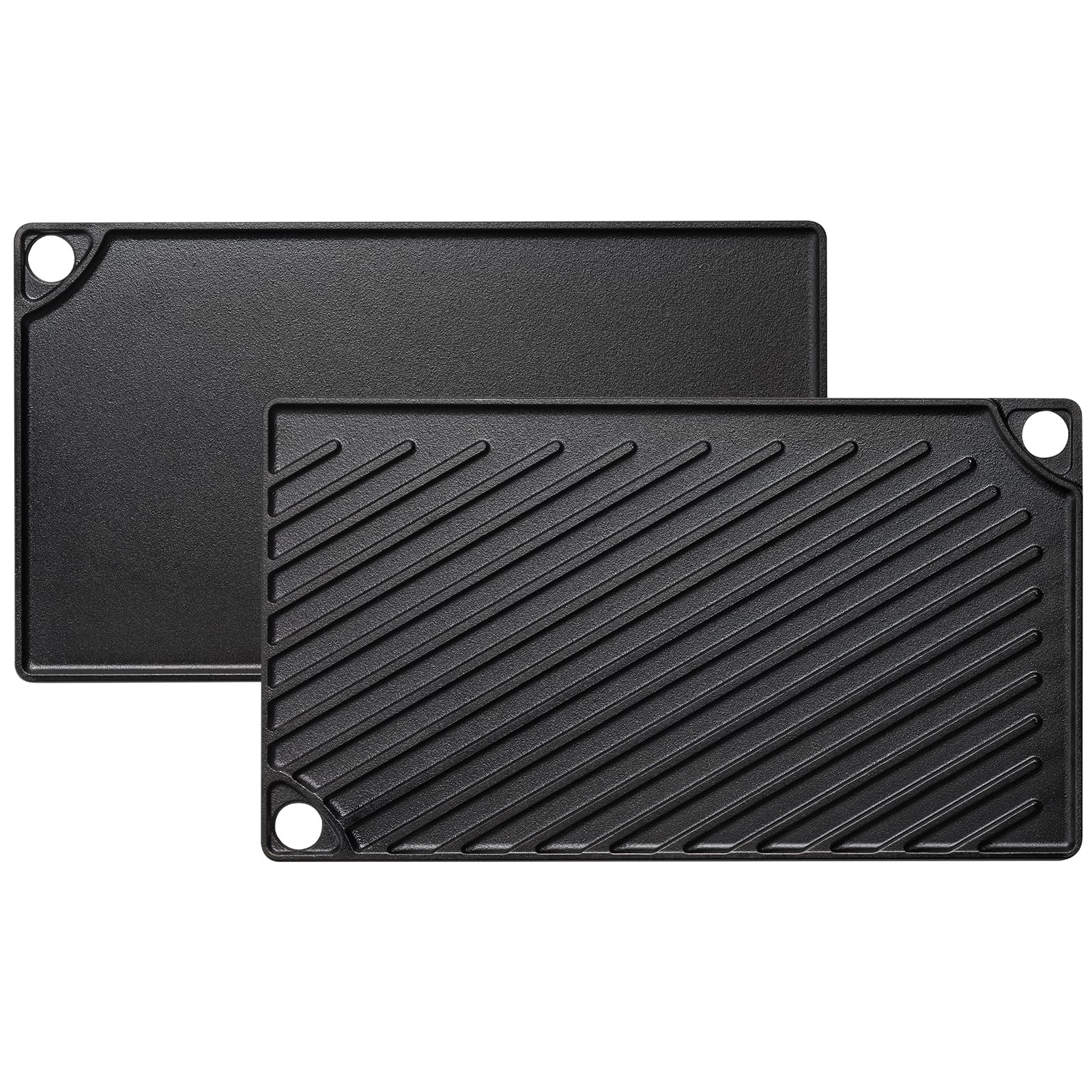 EWFEN griddle front packaging showing size and pre-seasoned finish for immediate use