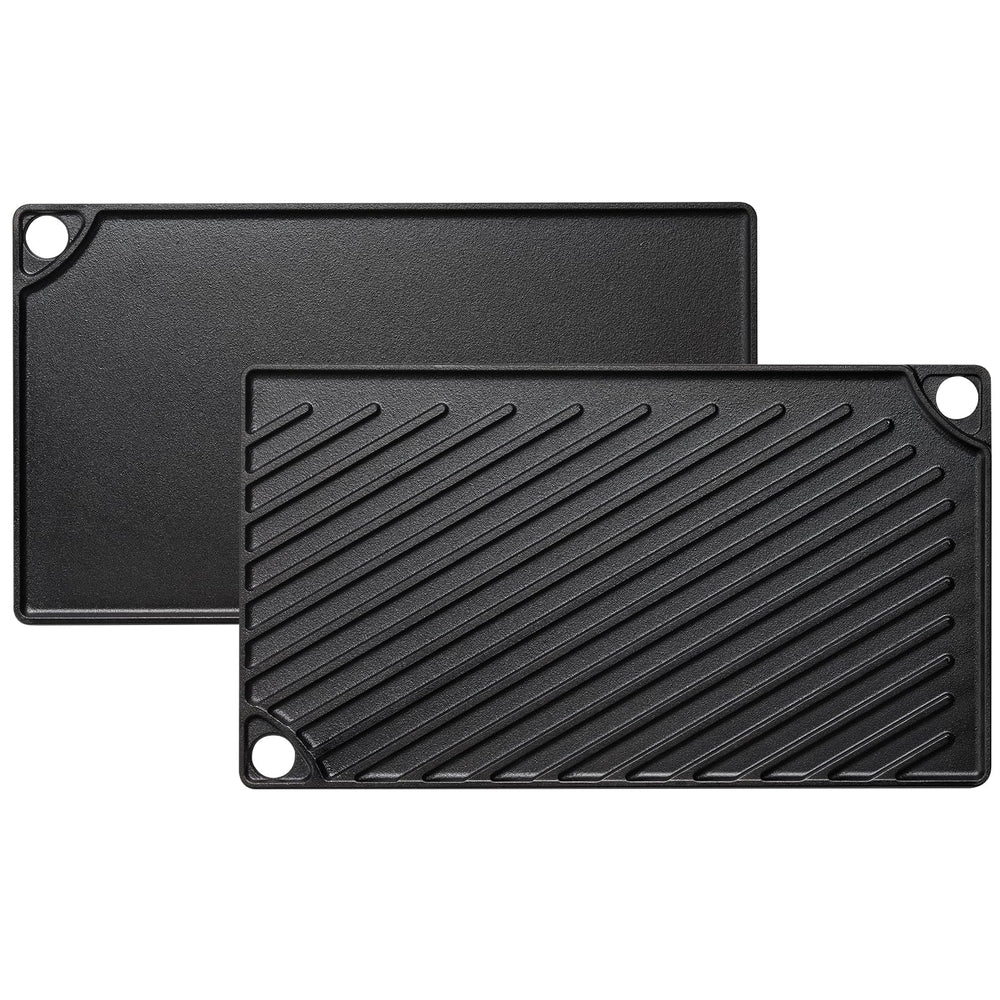 EWFEN griddle front packaging showing size and pre-seasoned finish for immediate use