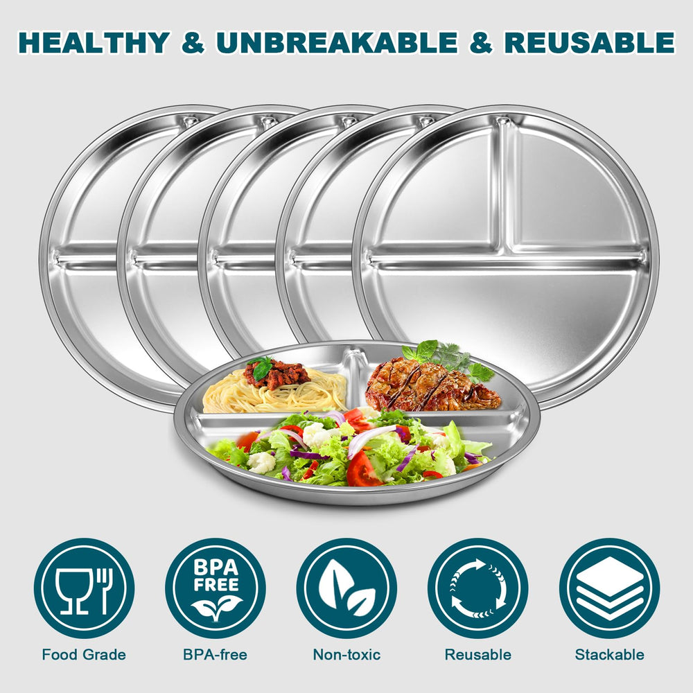 EWFEN stacked set of six plates showing compact storage convenience