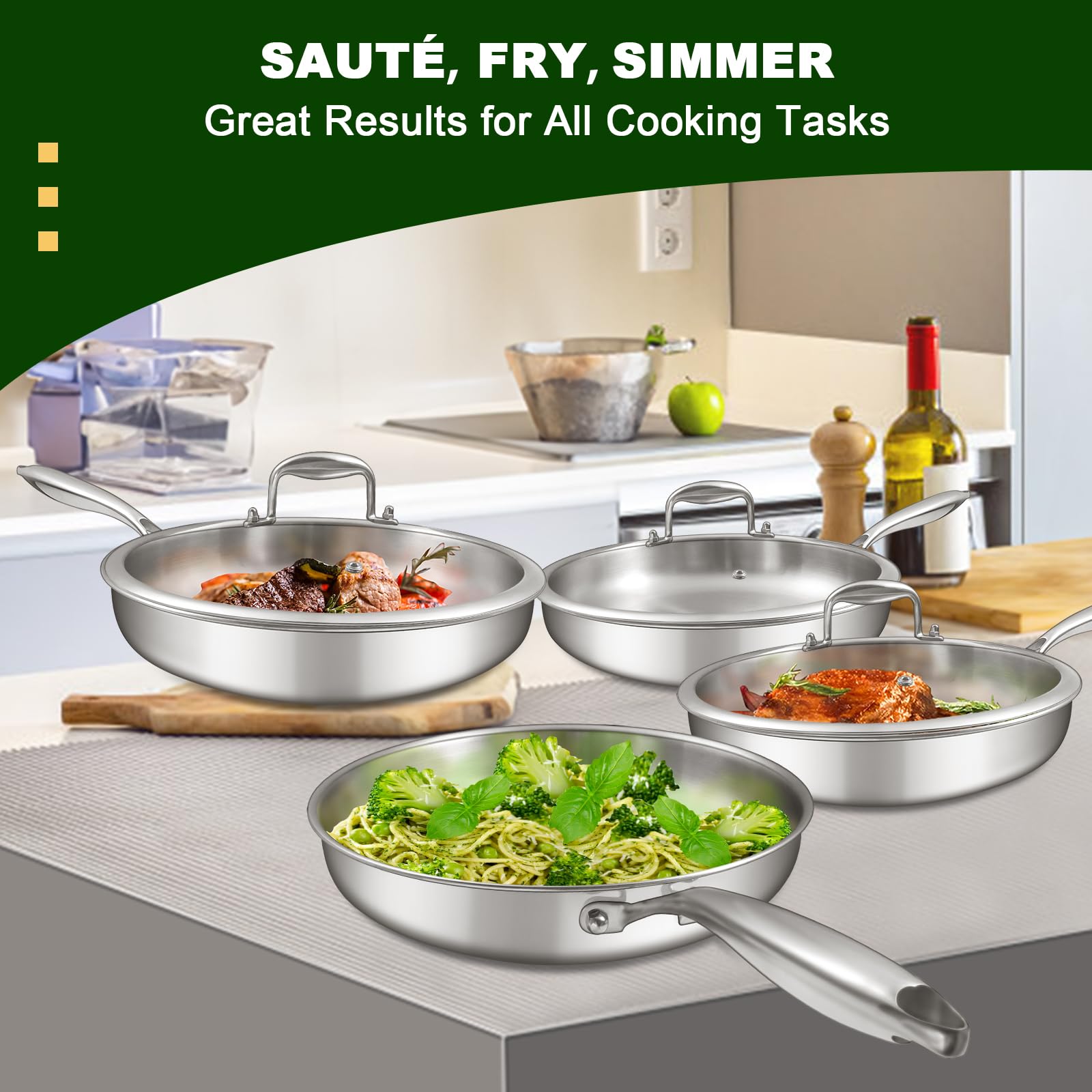 EWFEN stainless interior close-up showing smooth cooking surface for easy cleanup