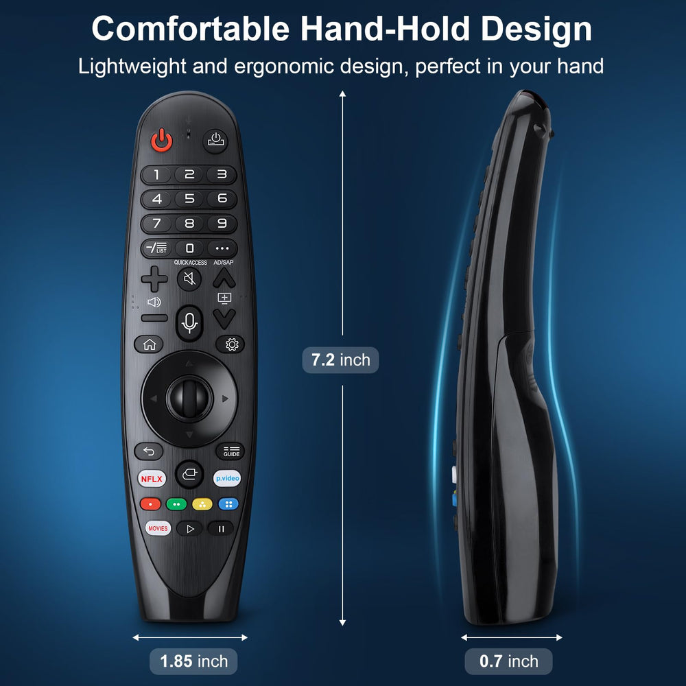 EWO'S remote in hand for scale showing ergonomic fit and comfort