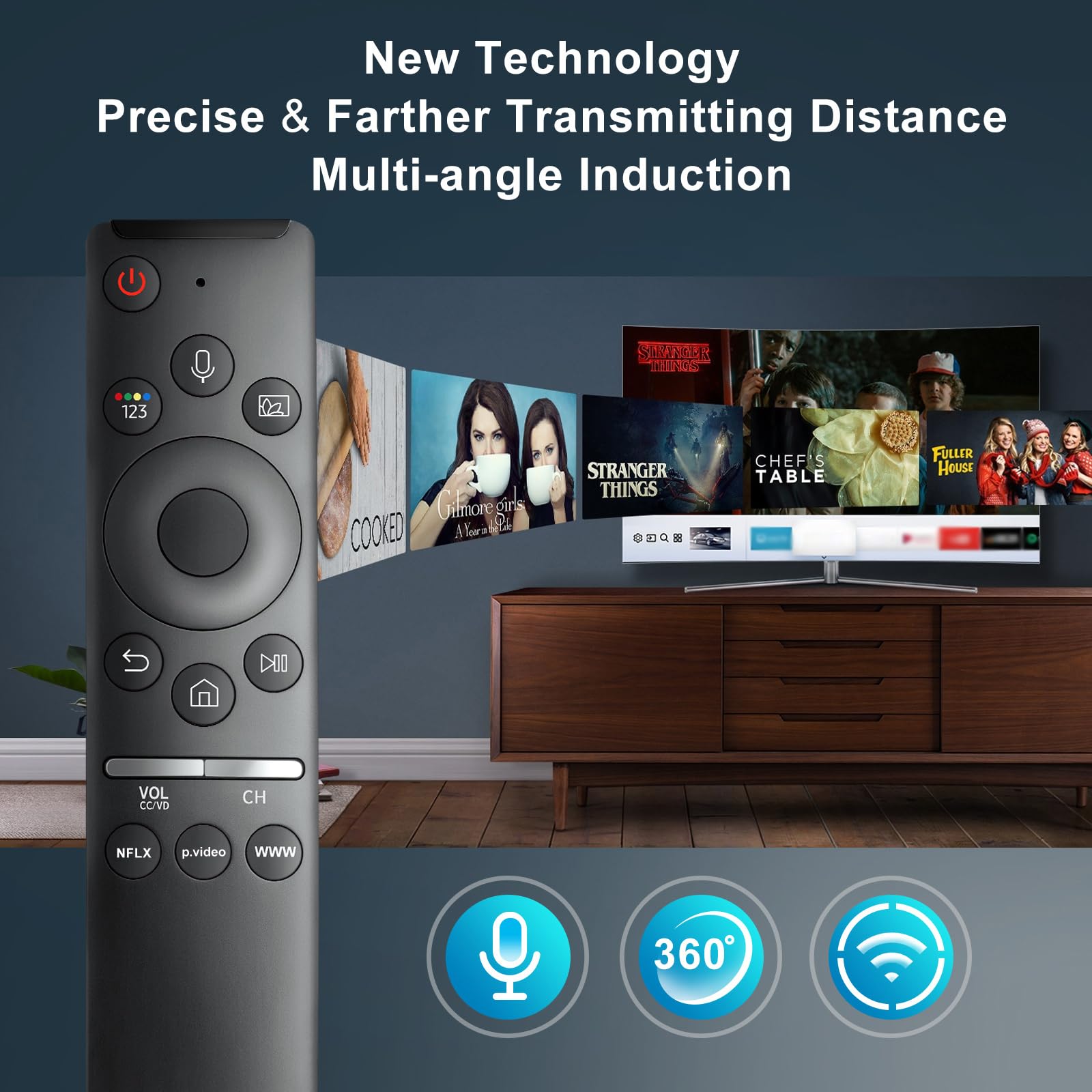EWO'S remote on a living room table suggesting practical daily use benefit