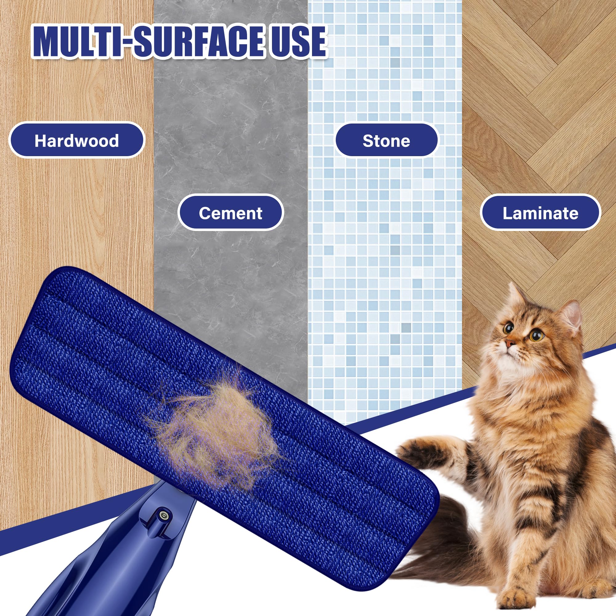 EXEGO mop next to a hand for size comparison showing lightweight ergonomic handling