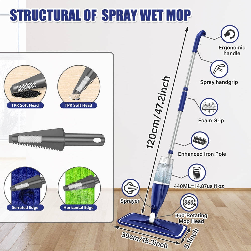 EXEGO mop reaching under sofa highlighting low-profile head for hard-to-reach areas