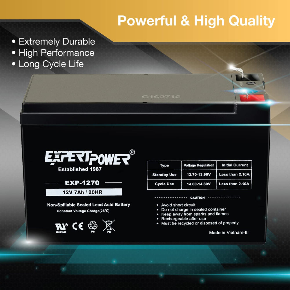 ExpertPower EXP1270 label closeup showing specs for correct matching