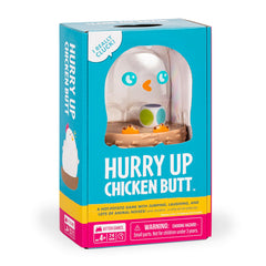 Exploding Kittens chicken shaker front view showing bright design and easy grip for quick play